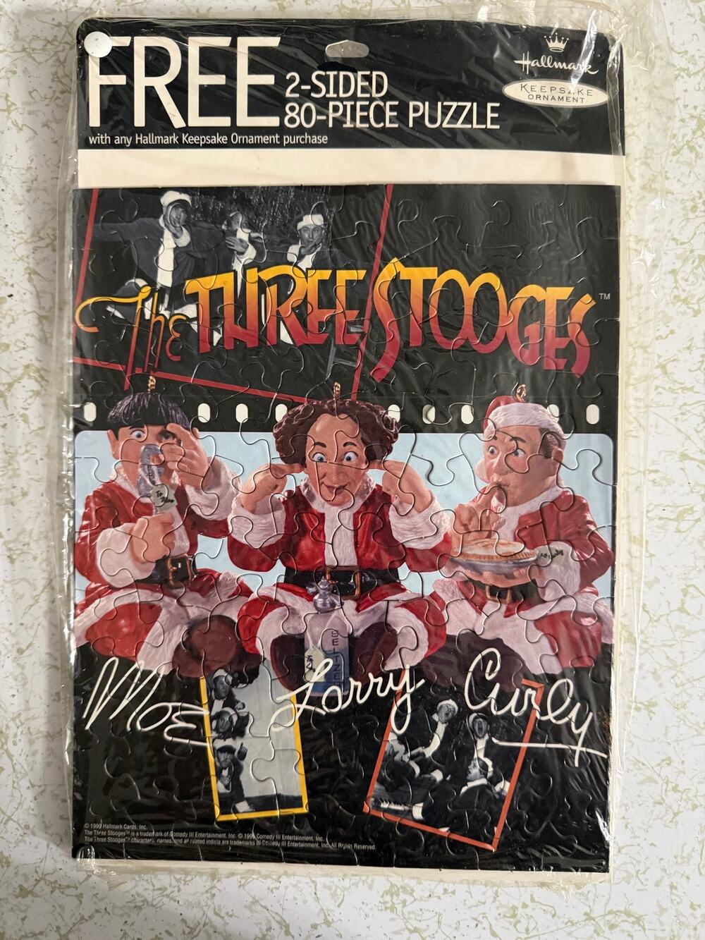 Vintage 1999 Hallmark Keepsake The Three Stooges 80 Piece Puzzle Sealed Promo
